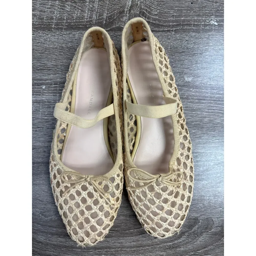 Loeffler Randall Raffia Weave Ballet Shoes Sz 8.5